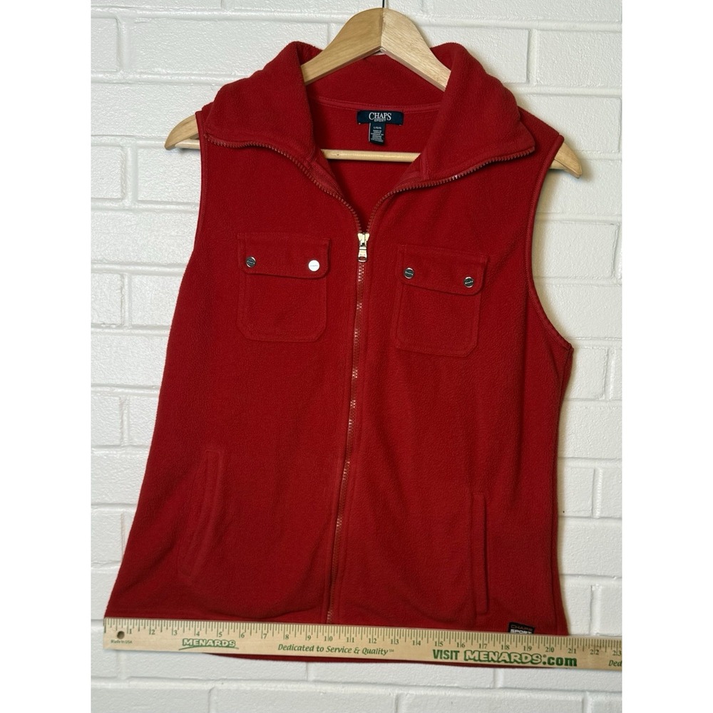 Chaps‎ Sport Mens Fleece Vest Red Large Full Zip